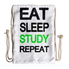 Eat Sleep Study Repeat Drawstring Bag (large) by Valentinaart