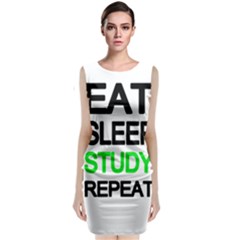 Eat Sleep Study Repeat Classic Sleeveless Midi Dress by Valentinaart