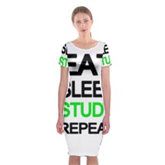 Eat Sleep Study Repeat Classic Short Sleeve Midi Dress by Valentinaart