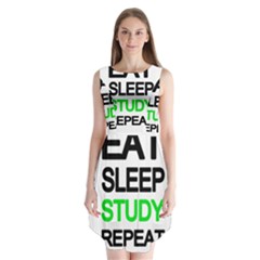 Eat Sleep Study Repeat Sleeveless Chiffon Dress   by Valentinaart