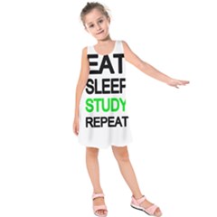 Eat Sleep Study Repeat Kids  Sleeveless Dress