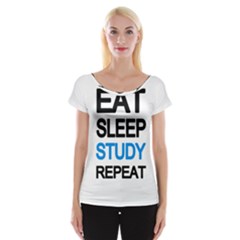 Eat Sleep Study Repeat Women s Cap Sleeve Top by Valentinaart