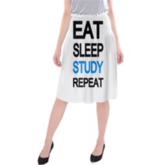 Eat Sleep Study Repeat Midi Beach Skirt by Valentinaart