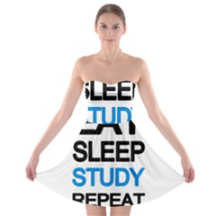 Eat Sleep Study Repeat Strapless Bra Top Dress by Valentinaart