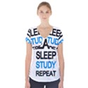 Eat sleep study repeat Short Sleeve Front Detail Top View1