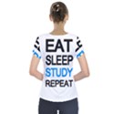 Eat sleep study repeat Short Sleeve Front Detail Top View2