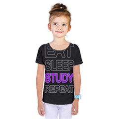 Eat Sleep Study Repeat Kids  One Piece Tee