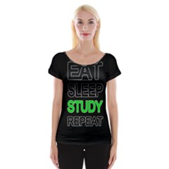 Eat Sleep Study Repeat Women s Cap Sleeve Top by Valentinaart