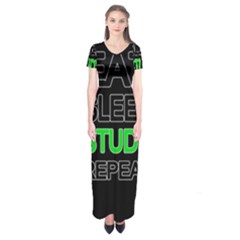 Eat Sleep Study Repeat Short Sleeve Maxi Dress by Valentinaart