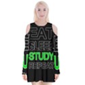 Eat sleep study repeat Velvet Long Sleeve Shoulder Cutout Dress View1