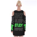 Eat sleep study repeat Velvet Long Sleeve Shoulder Cutout Dress View2