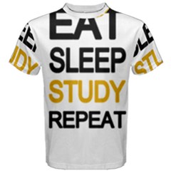 Eat Sleep Study Repeat Men s Cotton Tee by Valentinaart