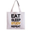 Eat sleep study repeat Zipper Grocery Tote Bag View1