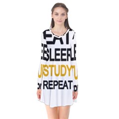 Eat Sleep Study Repeat Flare Dress by Valentinaart