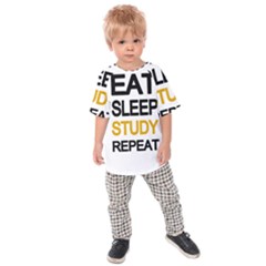 Eat Sleep Study Repeat Kids  Raglan Tee