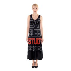 Eat Sleep Study Repeat Sleeveless Maxi Dress by Valentinaart