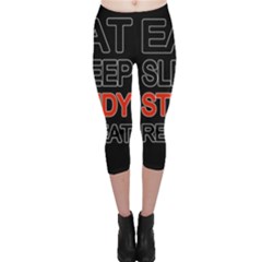 Eat Sleep Study Repeat Capri Leggings  by Valentinaart