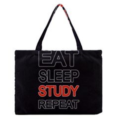 Eat Sleep Study Repeat Medium Zipper Tote Bag