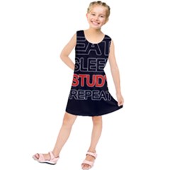 Eat Sleep Study Repeat Kids  Tunic Dress by Valentinaart