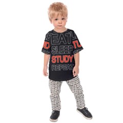 Eat Sleep Study Repeat Kids  Raglan Tee