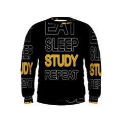 Eat Sleep Study Repeat Kids  Sweatshirt by Valentinaart