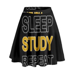 Eat Sleep Study Repeat High Waist Skirt by Valentinaart