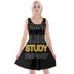 Eat Sleep Study Repeat Reversible Velvet Sleeveless Dress by Valentinaart