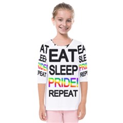 Eat Sleep Pride Repeat Kids  Quarter Sleeve Raglan Tee