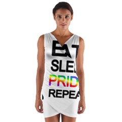 Eat Sleep Pride Repeat Wrap Front Bodycon Dress by Valentinaart