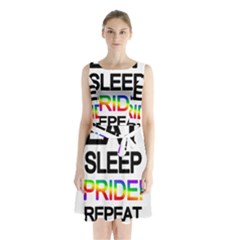 Eat Sleep Pride Repeat Sleeveless Chiffon Waist Tie Dress by Valentinaart