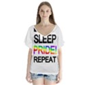 Eat sleep pride repeat Flutter Sleeve Top View1