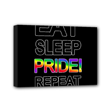 Eat Sleep Pride Repeat Mini Canvas 7  X 5  by Valentinaart