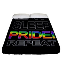 Eat Sleep Pride Repeat Fitted Sheet (queen Size) by Valentinaart