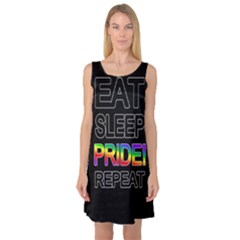 Eat Sleep Pride Repeat Sleeveless Satin Nightdress by Valentinaart