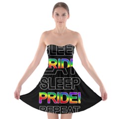 Eat Sleep Pride Repeat Strapless Bra Top Dress by Valentinaart