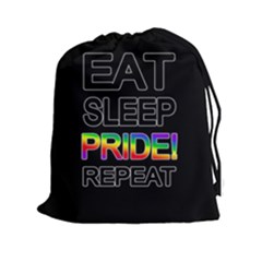 Eat Sleep Pride Repeat Drawstring Pouches (xxl) by Valentinaart