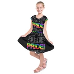 Eat Sleep Pride Repeat Kids  Short Sleeve Dress