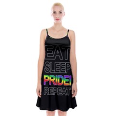 Eat Sleep Pride Repeat Spaghetti Strap Velvet Dress