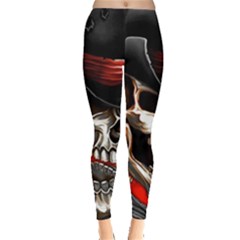 Confederate Flag Usa America United States Csa Civil War Rebel Dixie Military Poster Skull Leggings 