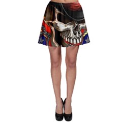 Confederate Flag Usa America United States Csa Civil War Rebel Dixie Military Poster Skull Skater Skirt