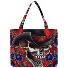 Confederate Flag Usa America United States Csa Civil War Rebel Dixie Military Poster Skull Mini Tote Bag