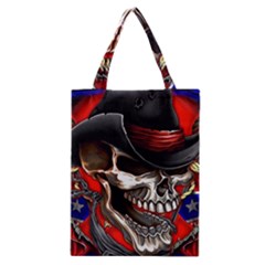 Confederate Flag Usa America United States Csa Civil War Rebel Dixie Military Poster Skull Classic Tote Bag