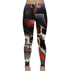 Confederate Flag Usa America United States Csa Civil War Rebel Dixie Military Poster Skull Classic Yoga Leggings