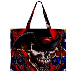 Confederate Flag Usa America United States Csa Civil War Rebel Dixie Military Poster Skull Zipper Mini Tote Bag