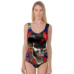 Confederate Flag Usa America United States Csa Civil War Rebel Dixie Military Poster Skull Princess Tank Leotard 