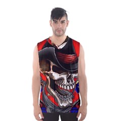 Confederate Flag Usa America United States Csa Civil War Rebel Dixie Military Poster Skull Men s Basketball Tank Top