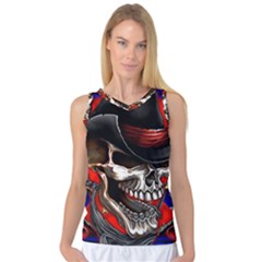 Confederate Flag Usa America United States Csa Civil War Rebel Dixie Military Poster Skull Women s Basketball Tank Top