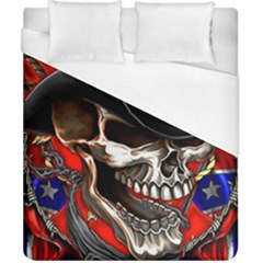 Confederate Flag Usa America United States Csa Civil War Rebel Dixie Military Poster Skull Duvet Cover (California King Size)