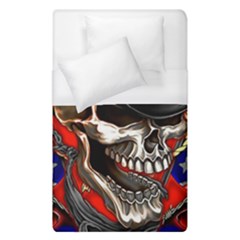 Confederate Flag Usa America United States Csa Civil War Rebel Dixie Military Poster Skull Duvet Cover (Single Size)