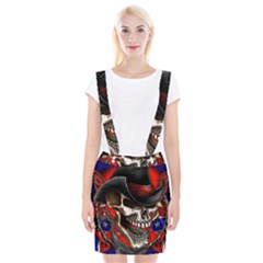 Confederate Flag Usa America United States Csa Civil War Rebel Dixie Military Poster Skull Suspender Skirt